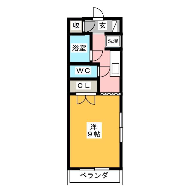 エンデバー曳馬II(1K/1階)の間取り写真
