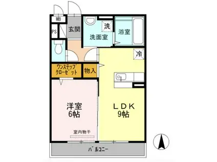 フィールド ハタ(1LDK/3階)の間取り写真