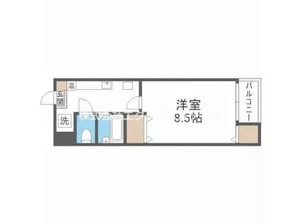矢田健商店中ノ棟マンション(1K/3階)の間取り写真