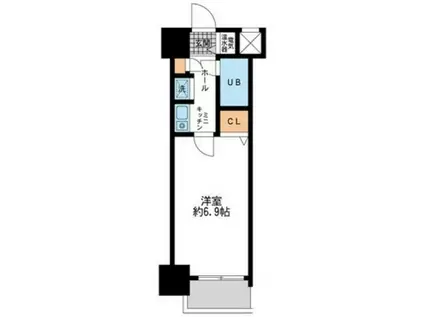 ダイヤモンドタワー鶴見(1K/7階)の間取り写真