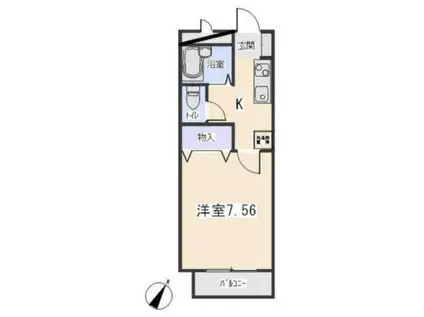 ベルドミール(1K/1階)の間取り写真