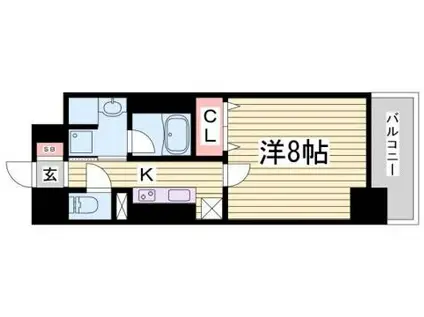 プレ・ラ・メール御影(1K/1階)の間取り写真