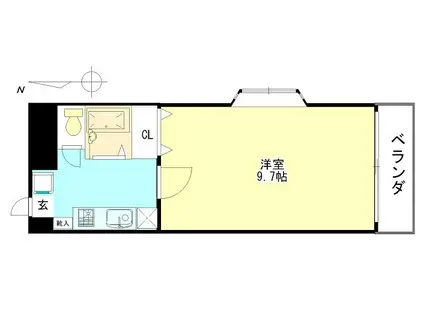 メルフォード(1K/2階)の間取り写真