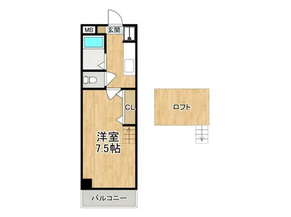 メゾンアリエス(1K/5階)の間取り写真
