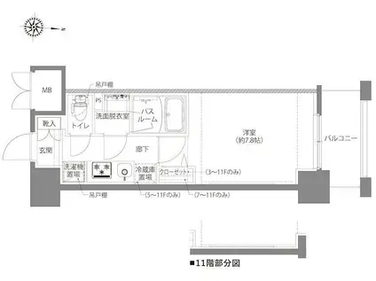 AELL亀有(1K/3階)の間取り写真