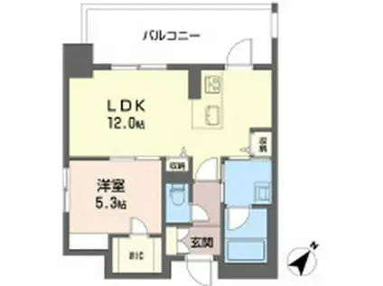 リビエナ グラン 新梅田(1LDK/4階)の間取り写真