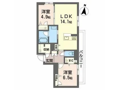 シェール・クール(2LDK/2階)の間取り写真