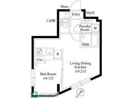 エルファーロ明大前III(1LDK/4階)の間取り写真
