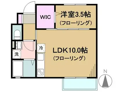 ラディア(1LDK/1階)の間取り写真