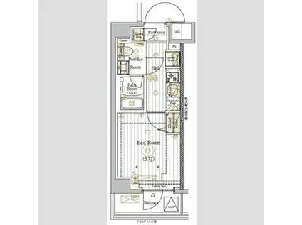 MAXIV川口青木(1K/7階)の間取り写真