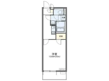 レオネクスト立花(1K/2階)の間取り写真