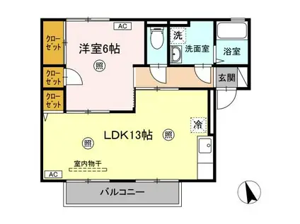 パストラル米原A棟(2DK/2階)の間取り写真