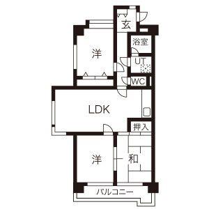 グランドハイリス上社(3LDK/1階)の間取り写真