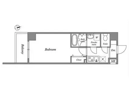 クオリタス浅草(1K/6階)の間取り写真