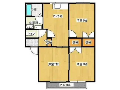 天竜浜名湖鉄道 いこいの広場駅 徒歩14分 2階建 築27年(3DK/1階)の間取り写真