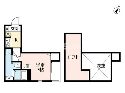 ポナール箱崎駅東(ワンルーム/1階)の間取り写真