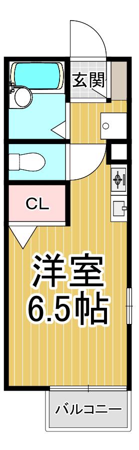 プリマベーラ春壱番館(ワンルーム/1階)の間取り写真