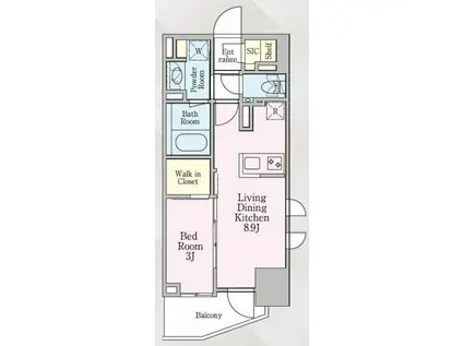 グランリビオ芝大門(1LDK/7階)の間取り写真