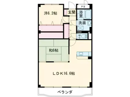 STARDREAM(2LDK/2階)の間取り写真