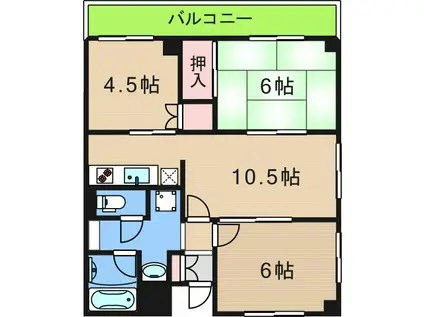 ヴィアンドエール(3LDK/2階)の間取り写真