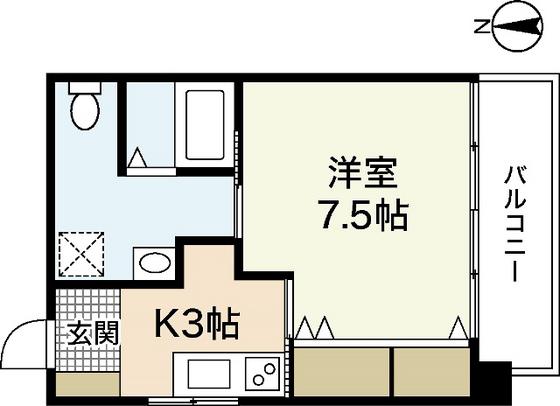 井原ビル(1K/5階)の間取り写真