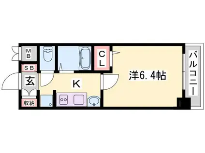 エステムプラザ神戸水木通グランクロス(1K/4階)の間取り写真