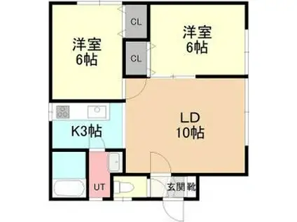 佐川ハウス(2LDK/2階)の間取り写真
