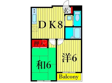 メゾン・ヤマザキ(2DK/3階)の間取り写真
