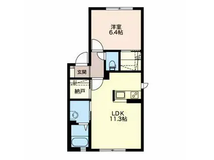 ドリームMJ II(1LDK/1階)の間取り写真