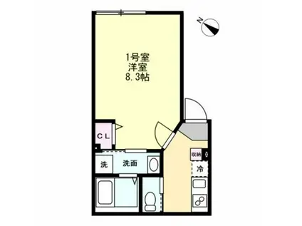 ベイルームセレナローゼ(1K/1階)の間取り写真