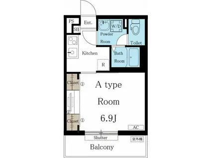 リブリ・自由ヶ丘コート(1K/3階)の間取り写真