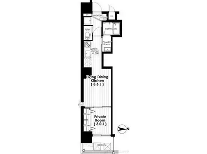 SK TRUST BLD(1LDK/4階)の間取り写真