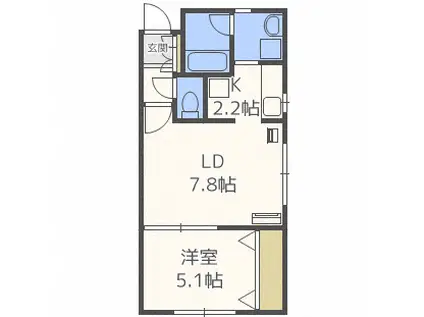  ベルビューイルミネ (1LDK/2階)の間取り写真