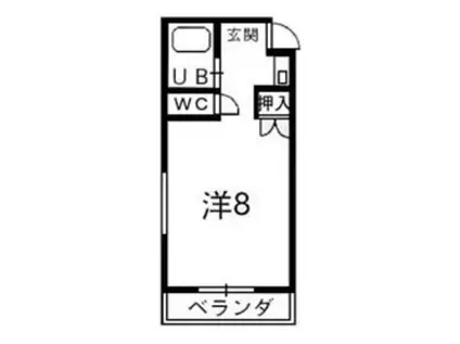 ユニテック渡鹿(1K/3階)の間取り写真