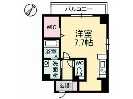 アブニール(ワンルーム/2階)の間取り写真