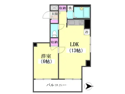ラ・メゾン・ド3622(1LDK/3階)の間取り写真