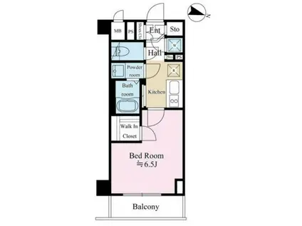 テラス都立大学(1K/3階)の間取り写真