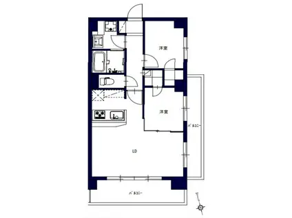 明神町3丁目M(2LDK/6階)の間取り写真