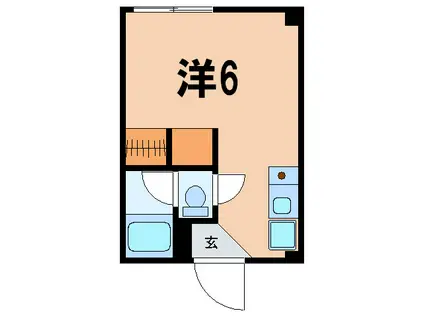 VITA白金(ワンルーム/1階)の間取り写真