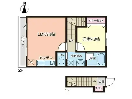 PREMORY名取駅前(1LDK/2階)の間取り写真
