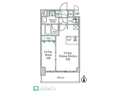 ディームス東陽町II(1LDK/4階)の間取り写真
