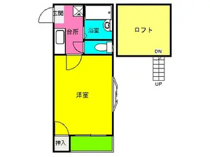 大橋メゾンBMIII(1K/2階)の間取り写真