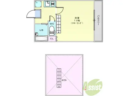 ハイツグレース(1K/2階)の間取り写真