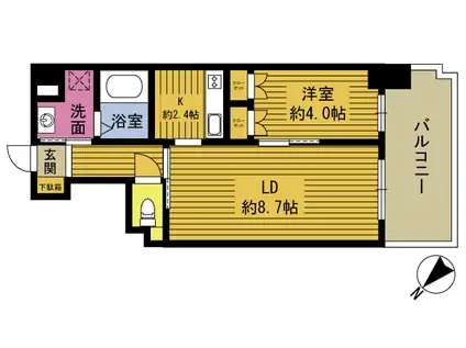 RJRプレシア大分駅前II(1LDK/5階)の間取り写真