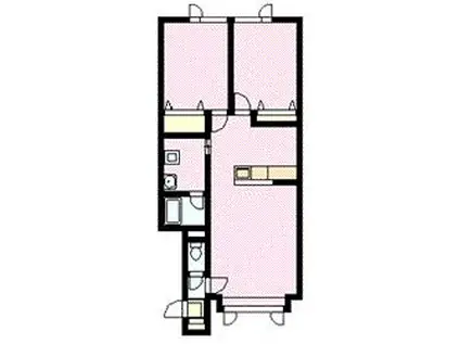 コーポハピネスII(2LDK/2階)の間取り写真