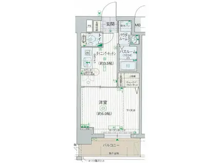 エステムプラザ梅田・扇町公園パークランド(1K/10階)の間取り写真