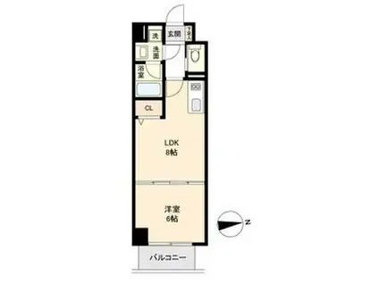 H-F名駅北レジデンスイースト(1LDK/3階)の間取り写真