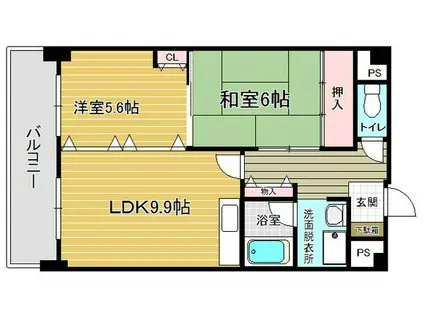 エクセル・ラ・ヴェール(2LDK/7階)の間取り写真