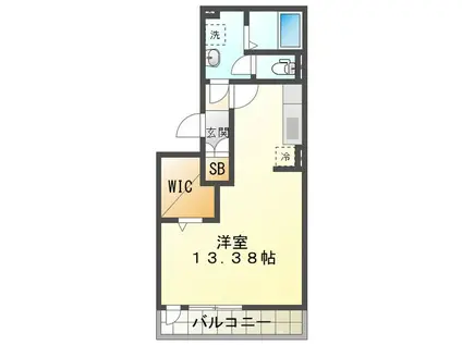 エレガンシア(ワンルーム/2階)の間取り写真