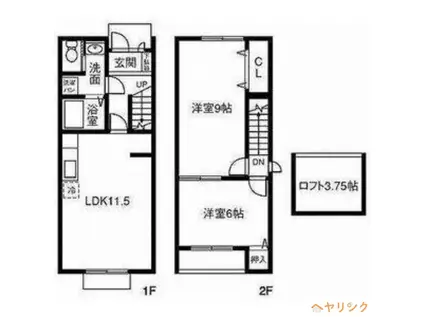 CASADEMIKI(2LDK/1階)の間取り写真